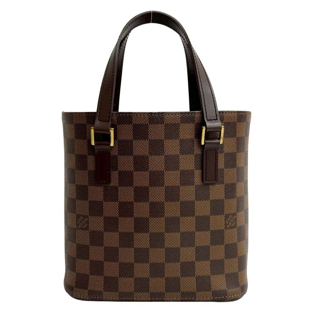 LOUIS VUITTON Vintage Brown Damier Leather Tote Bag